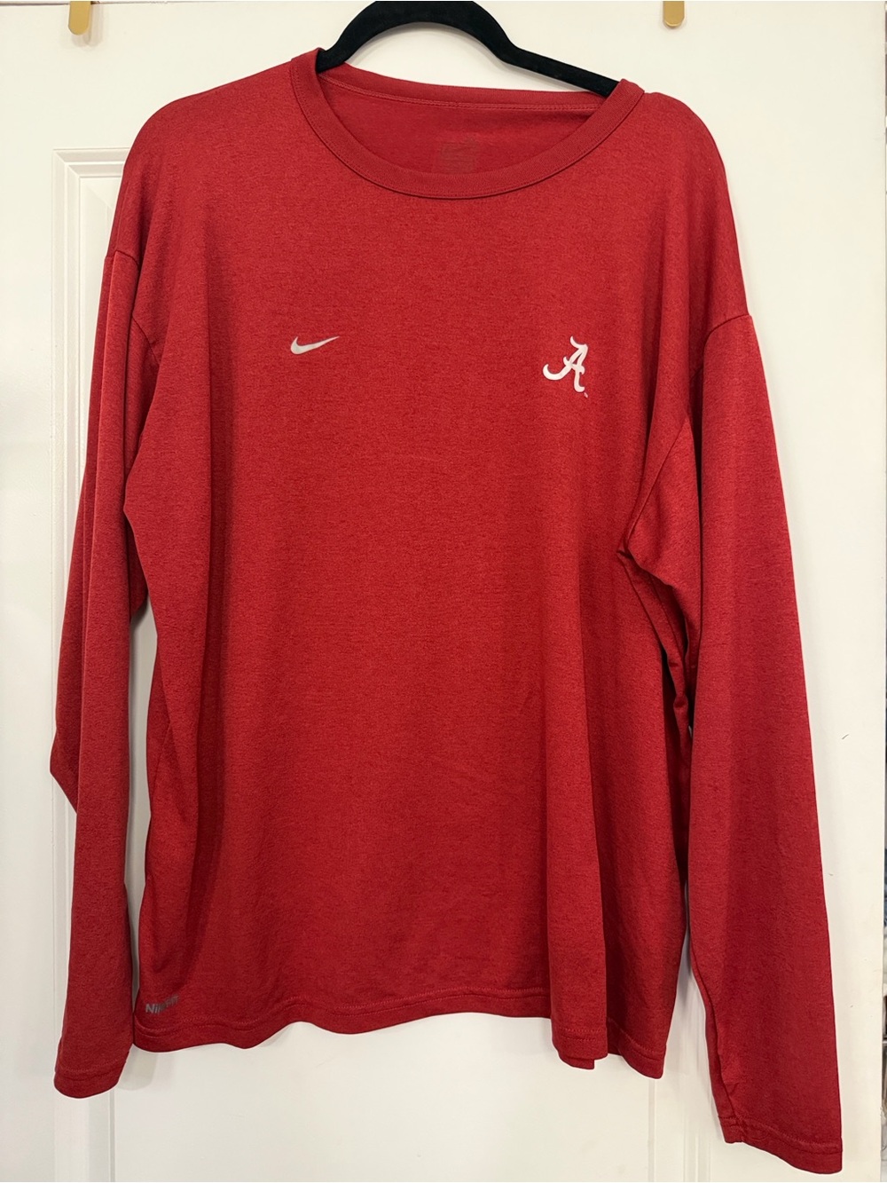 Nike Red Long Sleeve Alabama 'A' Logo Shirt